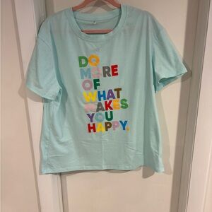 Aqua Women’s T-Shirt with Motivational Print 2XL